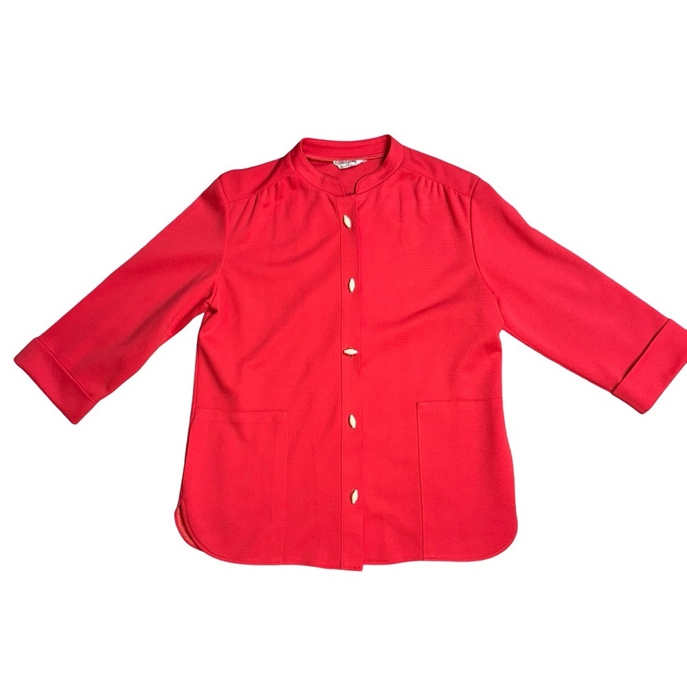 Alfred Dunner Vintage Pink Button-Up Blazer